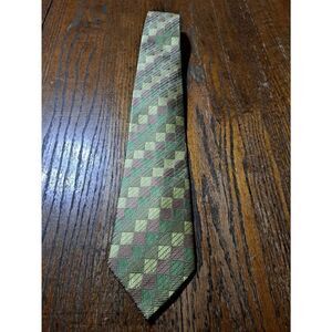 New Galo Cossinni Silk Handmade Mens Dress Neck Tie Green Brown